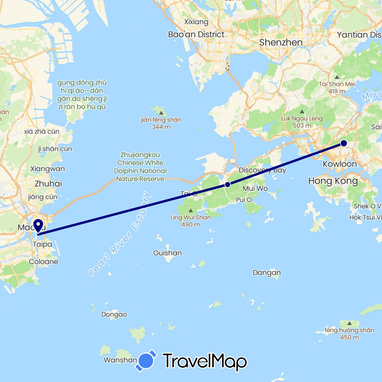 TravelMap itinerary: driving in China (Asia)